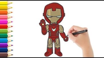 Como Dibujar Iron Man con Guante de Thanos Avengers / How to Draw Iron Man