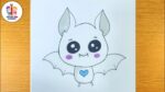 Cute vampire bat drawing | cute drawings@TaposhiartsAcademy