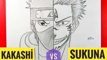 Dessin Kakashi vs Sukuna / Comment dessiner Kakashi et Sukuna / Tutoriel de croquis d'anime facile ma dessins