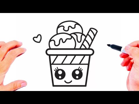 Dessin facile | comment dessiner ice cream facilement | Dessin kawaii | Dessins facile a faire