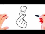 Dessin facile | comment dessiner un coeur coréen tumblr | Dessin kawaii | Dessins facile a faire