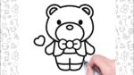 Dessiner un ours en peluche facile |  Dessin facile pour les enfants | Bolalar uchun oson chizish |孩子們簡單繪畫
