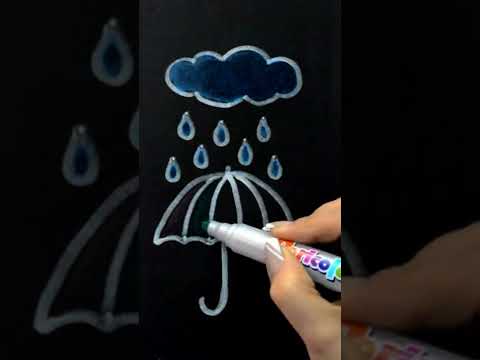 Dibujos mágicos - Cómo dibujar paraguas de colores #shortsvideo #shorts