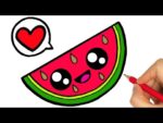 HOW TO DRAW A BEAUTIFUL WATERMELON STEP BY STEP
