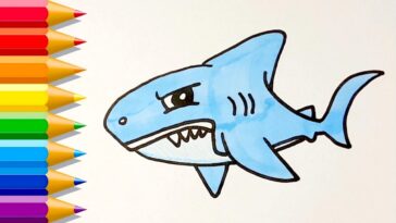 HOW TO DRAW A SHARK EASY STEP BY STEP IN PENCIL 💙 Learn to draw for children angry shark