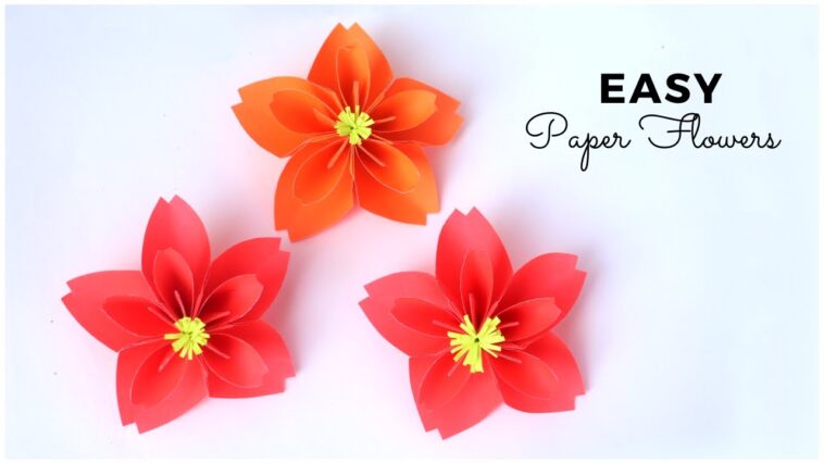 How To Make Paper Flowers ? Easy Paper Craft Ideas