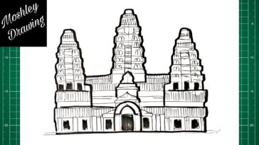 How to Draw Angkor Wat Temple