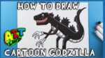 How to Draw CARTOON GODZILLA!!!