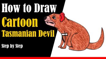 How to Draw a Cartoon Tasmanian Devil Step by Step - very easy