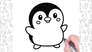 How to Draw a Cute Penguin Easy | Bolalar uchun pingvin chizish | 쉬운 펭귄 그리기
