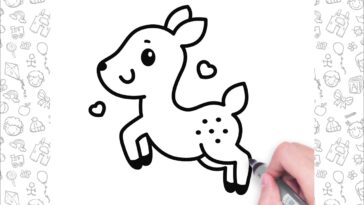 How to Draw a Deer Easy | Bolalar uchun hayvonlarni chizish oson | बच्चों के लिए आसान पशु ड्राइंग