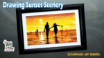 How to draw Sunset Scenery Drawing with people for beginners | Step by Step Color Pencil Art