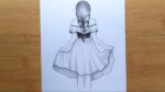 Un moyen facile de dessiner une fille avec une belle robe - étape par étape ||  Croquis au crayon Tutoriels ||  Vidéo artistique