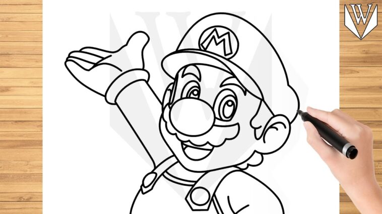 Wie man Mario Schritt für Schritt zeichnet | Malvorlagen kostenlos herunterladen
