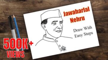 comment dessiner nehru |  dessin jawaharlal nehru |  dessin pour les enfants - nehru place