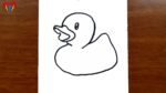 ördek çizimi - kolay hayvan çizimleri - kolay çizimler, basit, sevimli, güzel,  tatlı,  resim