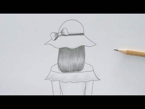วาดรูปผู้หญิง ใส่หมวกแบบง่ายๆ / วาดรูป || How to draw Girl