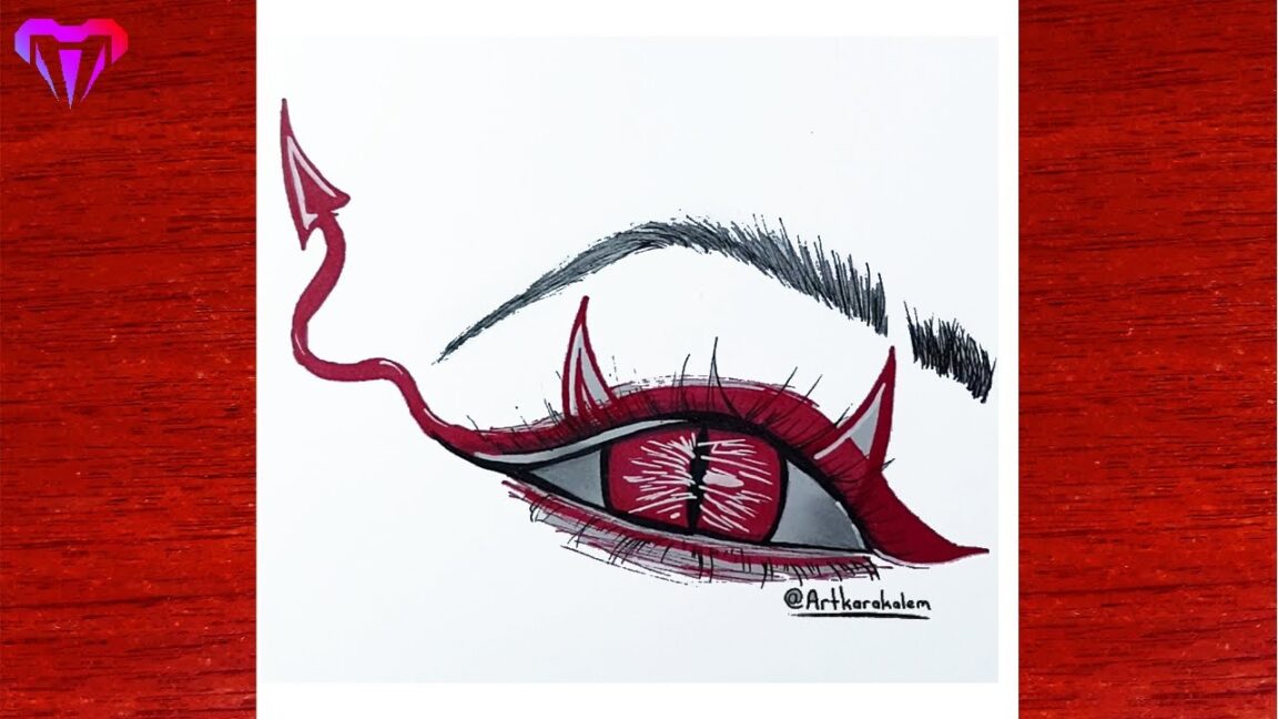 Göz Çizimi - Şeytan göz çizimi - Karakalem çizimleri - art karakalem